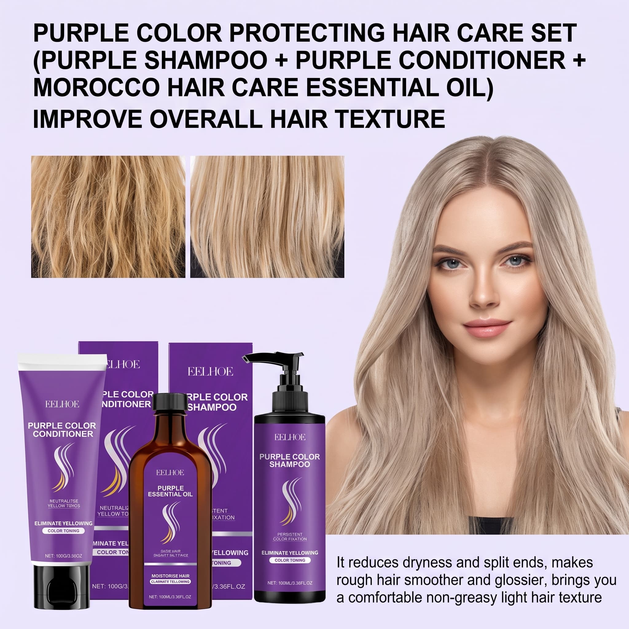 Set de Champú Morado con Acond - Hair Care Products reseña y precio