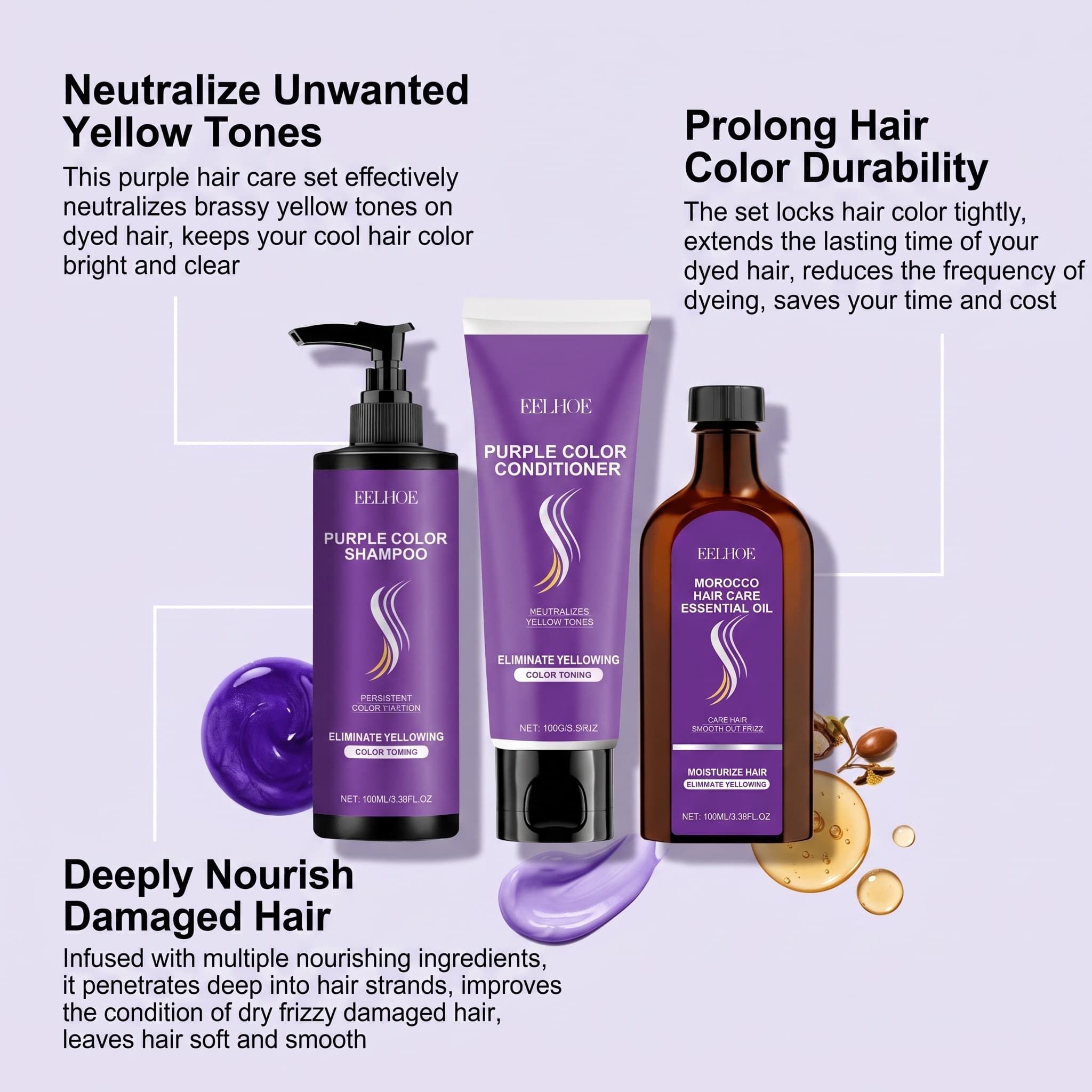 Set de Champú Morado con Acond - Hair Care Products reseña y precio
