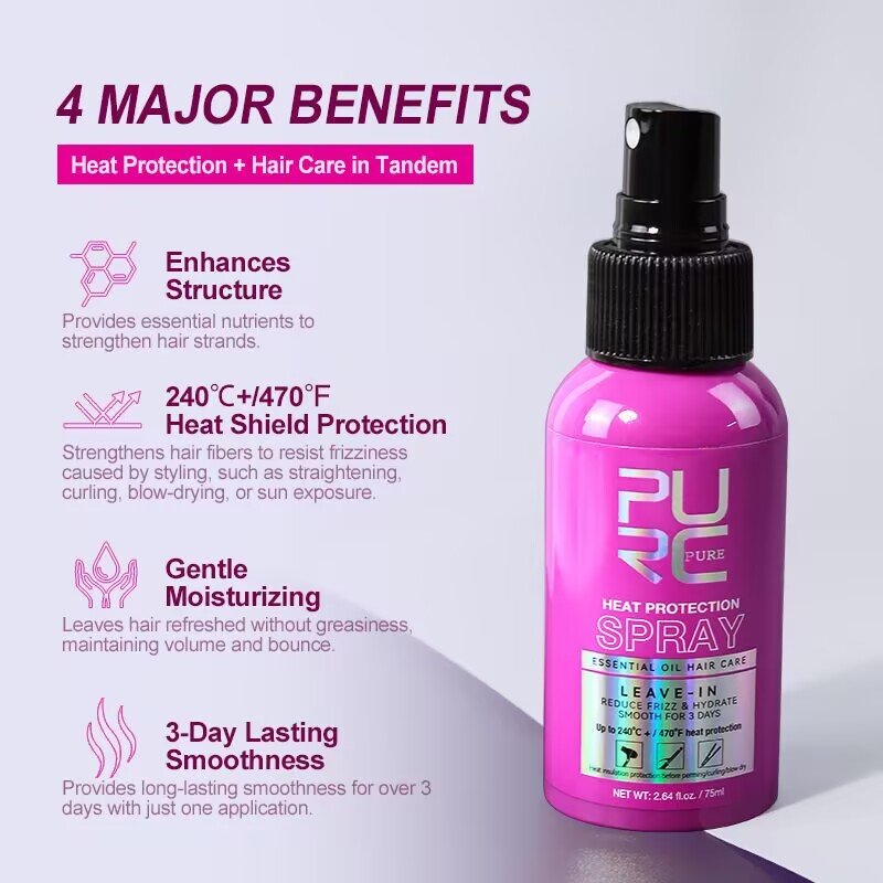 Spray Protector de Calor PURC  - Hair Care Heat Protectant reseña y precio